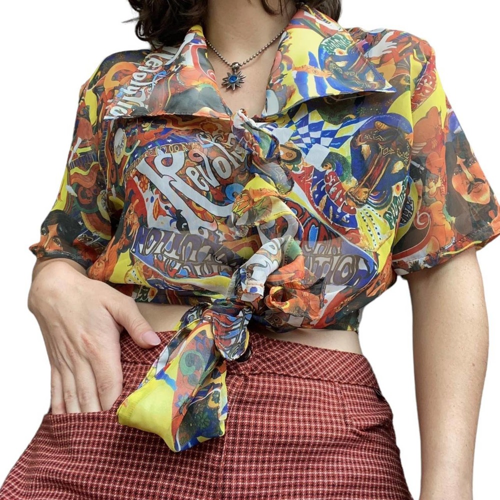 Vintage 90s psychedelic chiffon print